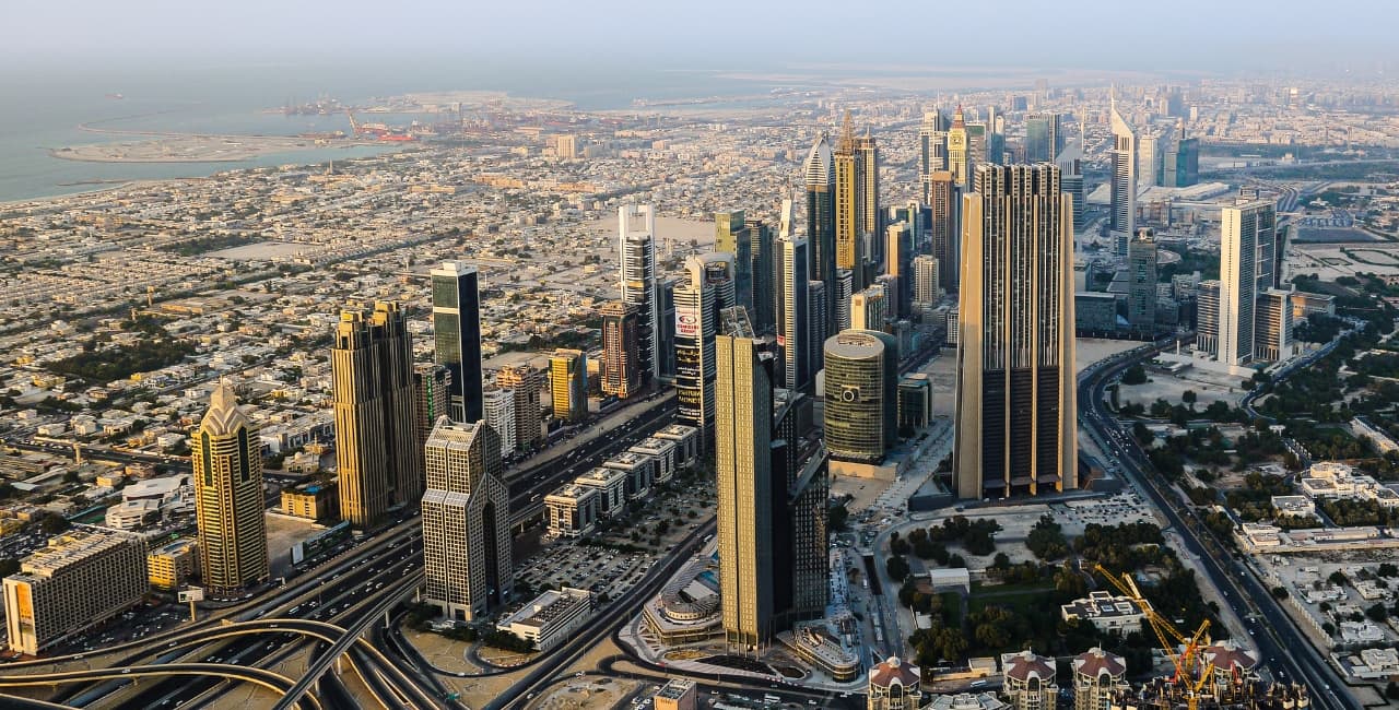 Dubai skyline with off-plan property developments